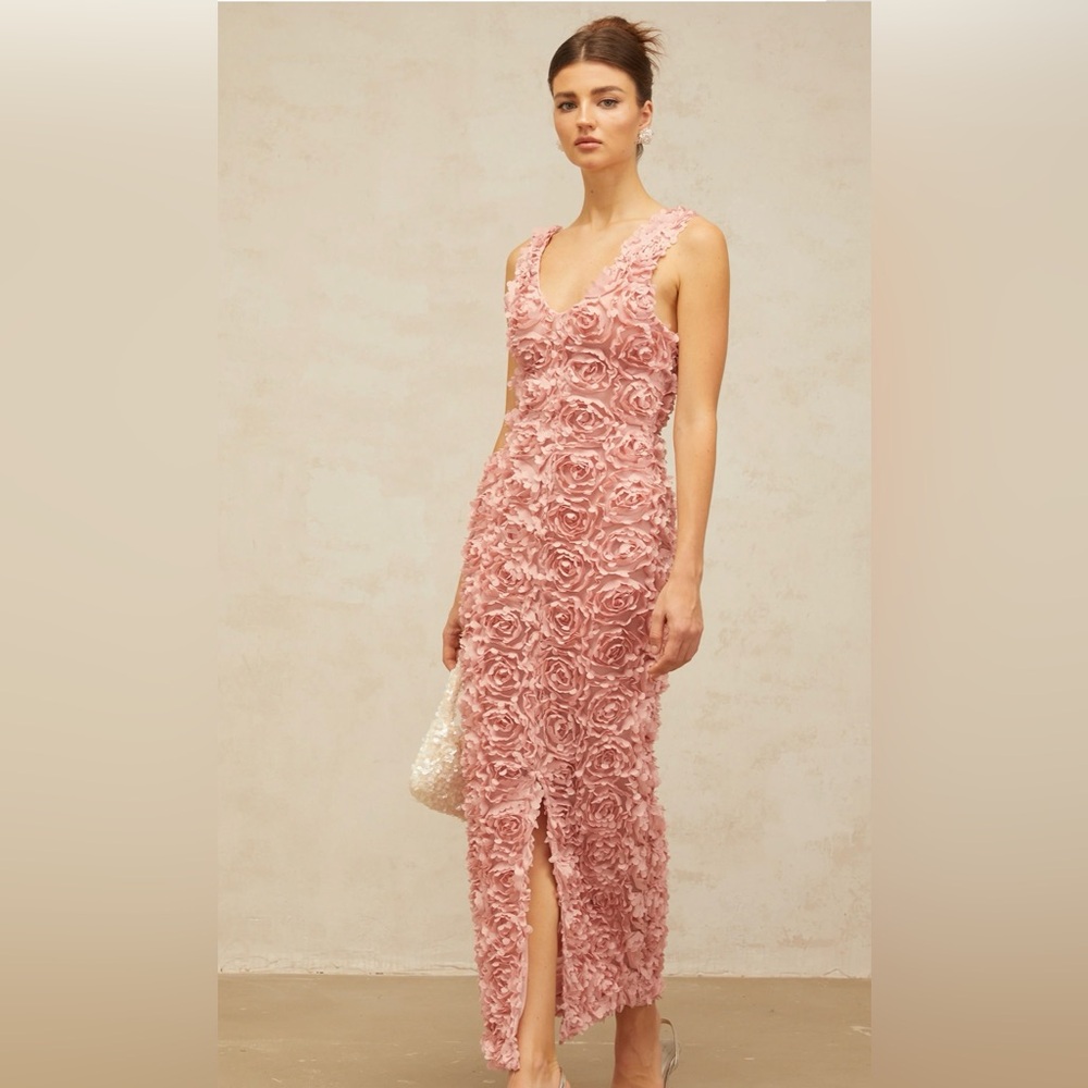 Elegant Pink Textured Gown